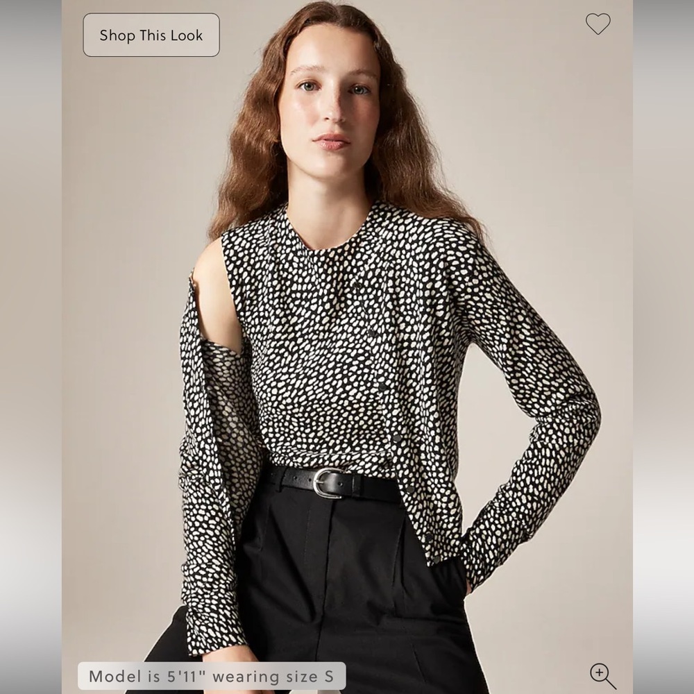 J. Crew Black and White Patterned Cardigan